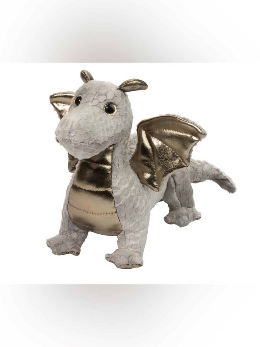 NWT Douglas Cuddle Toys Hydra Silver Baby Dragon 8.5 Inch Plush